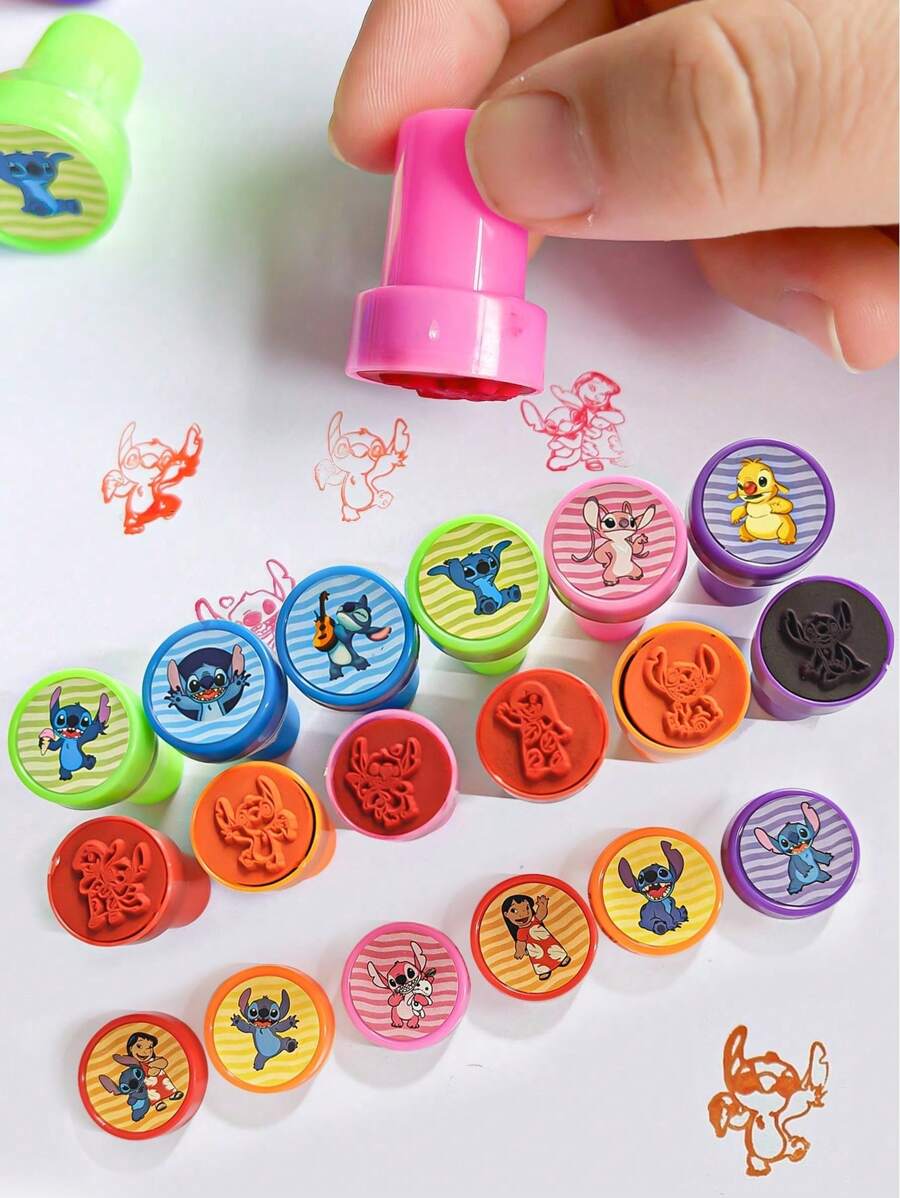 12Pcs SelfInking Stamp Set Fun Cartoon Designs For Party Favors