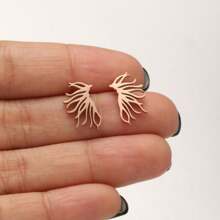 1 对波西米亚小莲花耳环黑色不锈钢植物生命之花耳钉珠宝 - 655 - 查看 9