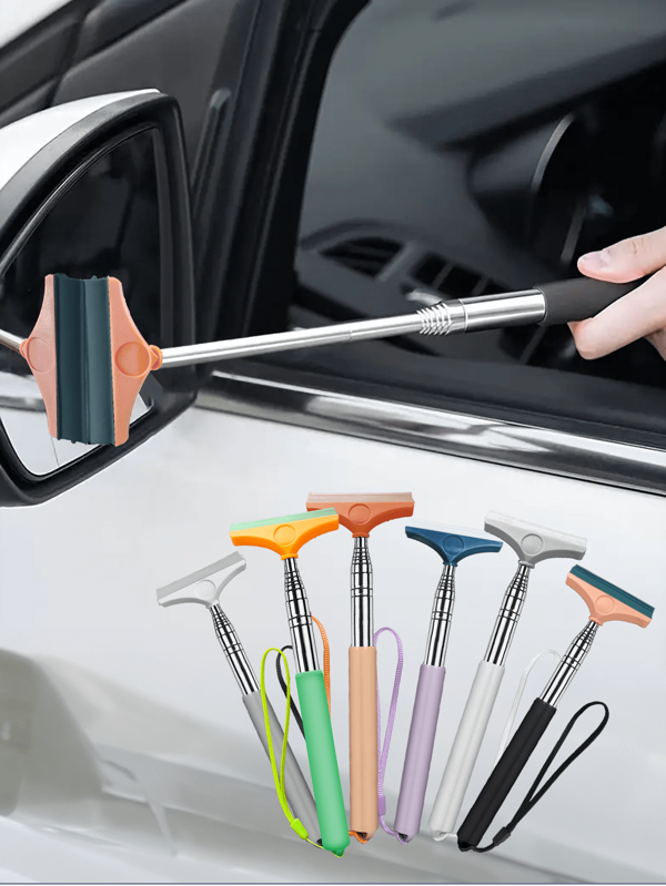 Side Mirror Squeegee, Car Mirror Squeegee, Retractable Car Rearview Mirror Wiper ,Car Rearview Mirror Wiper, Retractable Auto Glass Squeegee, Water Cleaner With Telescopic Long Rod, Portable Cleaning Tool ,Car Side Mirror Squeegee, Retractable Wing Mirror Wiper Cleaner, Portable Vehicle Interior Exterior Accessories For Rainy Foggy Weather, Portable Car Window Cleaner Snow Brush,21cm(8.2inches) To 98cm/38.6 Inches(Max.)