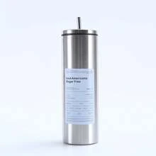 600ML不锈钢冰美式咖啡杯水瓶吸管杯带盖咖啡杯简约时尚冰美式咖啡杯办公室用 - 彩色 - 查看 14