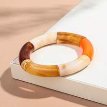 1pc Fashionable Leopard Print Acrylic Curved Adjustable Bracelet, Suitable For Women's Daily Wear - Geometric - View 19