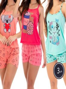 SHOTS DOLL PAJAMA WITH LOLA STRAPS MULTICOLOR VARIED - Nhiều màu - Xem 2