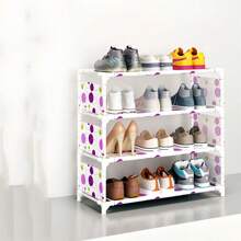 1pc Multi-Layer Plastic Storage Shoes Rack, Free Standing Shoes Rack, Easy Assembled Shoes Storage Shelf, Large Capacity Shoe Shelf, Suitable For Entryway, Hallway, Bedroom, Bathroom, Living Room - Purple - View 14