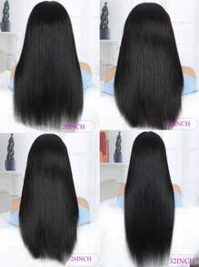 Straight Lace Front Wig Human Hair Wigs 13x4 Transparent Lace Frontal Wig For Women Bone Straight Brazilian Human Hair Lace Wig With Full Edges Baby Hair Pre Plucked Swiss Straight Wig Natural Black - SNatural - View 8