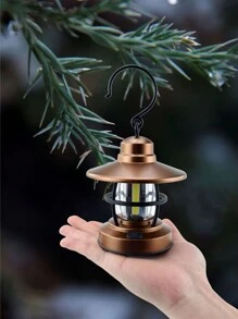 1 đèn cắm trại phong cách cổ điển, đèn khẩn cấp mini cầm tay có móc treo, đèn LED tạo không khí cắm trại ngoài trời, đèn treo cắm trại cầm tay chống nước chạy bằng pin, đèn chiếu sáng ngoài trời cho lối đi, sân, hiên - đèn cắm trại - Xem 7