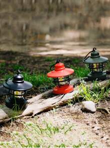 1 đèn cắm trại phong cách cổ điển, đèn khẩn cấp mini cầm tay có móc treo, đèn LED tạo không khí cắm trại ngoài trời, đèn treo cắm trại cầm tay chống nước chạy bằng pin, đèn chiếu sáng ngoài trời cho lối đi, sân, hiên - đèn cắm trại - Xem 8