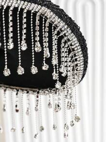 1pc Unisex Shiny Solid Color Cowboy Hat With Unique Heart-Shaped Rhinestone Embellished Belt Strap And Glitter Tassel, Suitable For Girlcore, Vintage, Floral, Spring/Summer Bright Colors, Pink Aesthetic, Punk Style Wide-Brim Hat, Street Fashion, 2024 Wedding Essentials, Classy Aesthetic, Dinner Party Essentials, Suitable For Parties, Western Themed Events, Gatherings - Gem - View 2