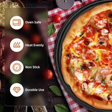 带孔圆形披萨盘，适用于烤箱的不粘披萨盘 9 英寸、11 英寸、12 英寸，披萨烤盘，带孔碳钢披萨烤盘，适用于家庭餐厅厨房烘焙 - 彩色 - 查看 5
