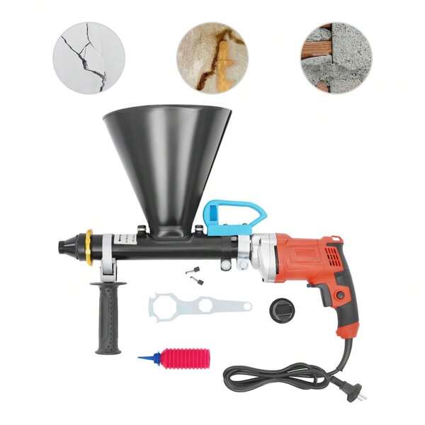 WUPYI WUPYI 700W Fugenpistole Zement Mörtelpresse Mörtelspritze Mörtelpumpe+2 Düse Zubehör 220V