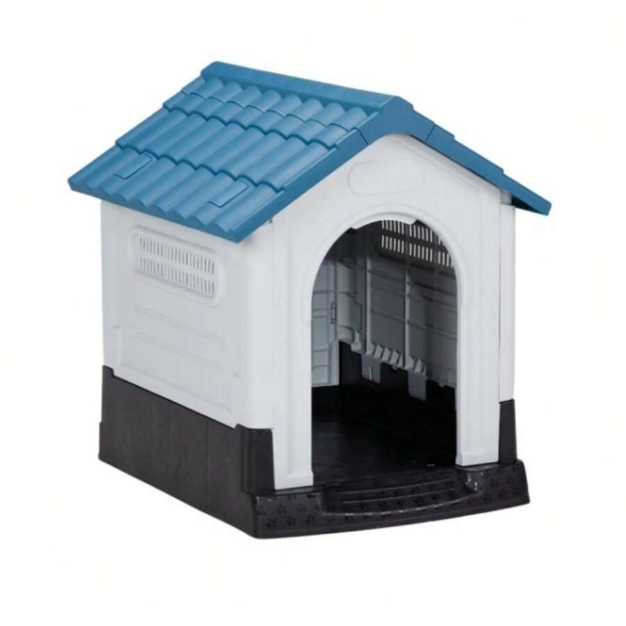 26 Inch Plastic Dog House, Indoor Outdoor Doghouse Pet House With Air