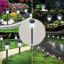 1 đèn cảnh quan năng lượng mặt trời ngoài trời, đèn ngoài trời chống thấm nước, đèn đường vườn chạy bằng năng lượng mặt trời, thích hợp cho lối đi, sân trong, sân, bãi cỏ, vỉa hè, sàn và đường lái xe - Nhiều màu - Xem 6