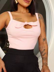 FEMALE FOREIGN CROPPED TOP WITH STRAPS FOR BLOGGERS - 淺粉色 - 查看 3