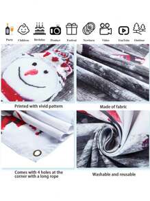 Nhiếp ảnh nền Giáng sinh Người tuyết mùa đông Quà tặng ông già Noel Nền gỗ Nền tiệc Giáng sinh gia đình Nền tiệc năm mới 59in*39in - Trắng - Xem 5