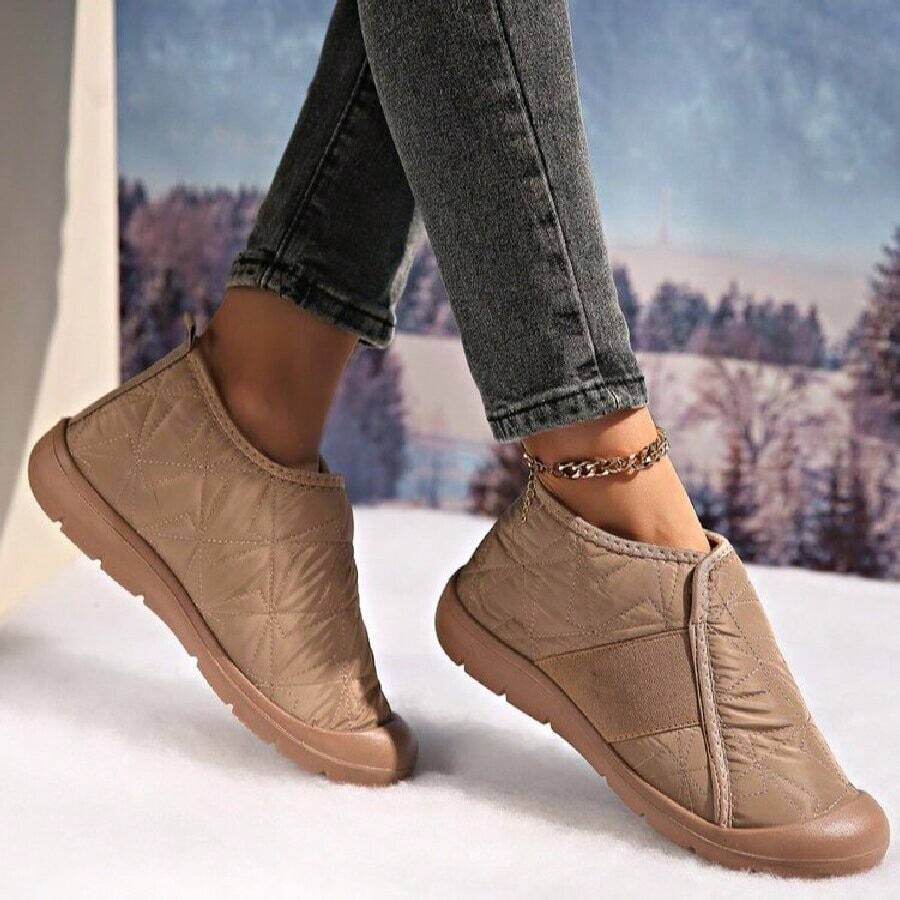 2024 New Anti-Slip Snow Boots For Women, Short Feather Down Padded, Plush Lining, Warm Winter Booties