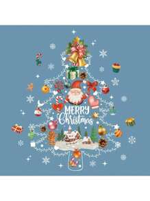 1 miếng dán cửa sổ tĩnh điện hình cây thông Noel, ông già Noel, người tuyết, hoa văn bông tuyết, miếng dán cửa sổ kính, trang trí nhà cửa, lối vào phòng ngủ, phòng khách, hiên nhà, miếng dán có thể tháo rời - Nhiều màu - Xem 6
