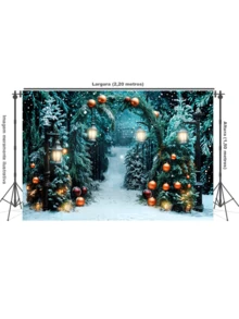 3D Sublimated Fabric Photographic Background Christmas 2.20x1.50 Horizontal - FFF-2195 - View 2