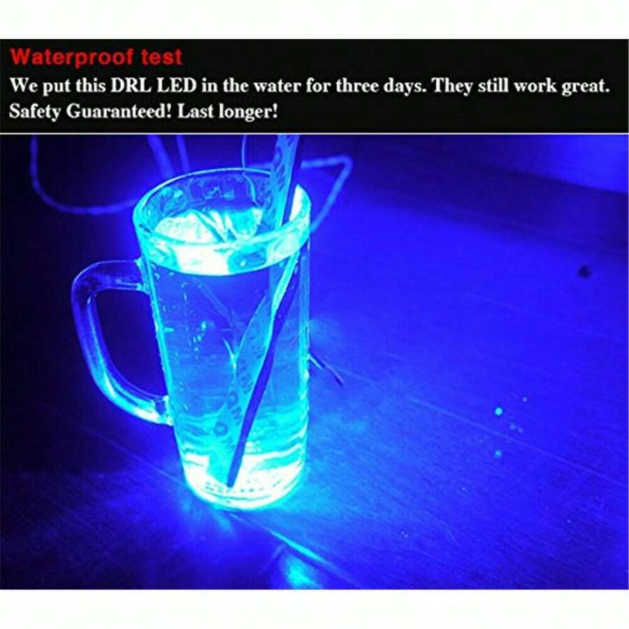 12V LED Strip DRL Daytime Running Lights Fog COB Car Lamp Driving Blue