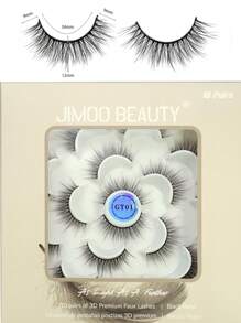 Lông mi tự nhiên 3D 10 cặp lông mi giả hoàn chỉnh Jimoo Beauty Lông mi chéo mềm nhẹ, cong tự nhiên, lông mi nối dài chất lượng cao, dây đeo màu đen có thể tái sử dụng - Lông mi Criss Cross - Xem 3