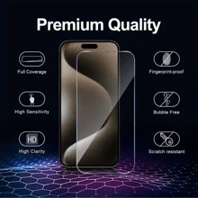3pcs Apple Series Ultra High Definition Tempered Glass Screen Protectors, Compatible With Iphone 16/16 Plus/16 Pro/16 Pro Max/15/15 Pro/15 Pro Max/15 Plus/14/14 Pro/14 Plus/14 Pro Max/13/13 Pro/13 Mini/13 Pro Max/12/12 Pro/12 Pro Max/12 Mini/11/11 Pro/11 Pro Max/Pro Max, 9H Hardness Anti-Scratch And Anti-Fingerprint - Clear - View 7