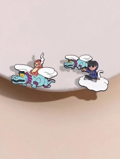 2 piezas Clip de sombrero de golf de metal con forma de personaje creativo, clip de gorra de béisbol de dibujos animados personalizado, accesorio de aleación novedoso adecuado para uso diario de hombres y mujeres