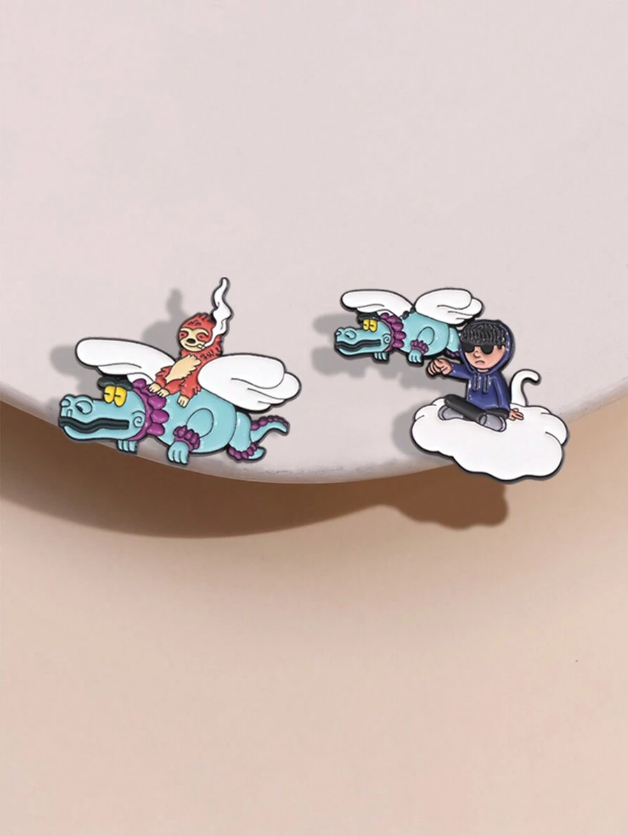 2pcs Creative Character Shaped Golf Metal Hat Clip, Cartoon Personalized Baseball Cap Clip, Novelty Alloy Accessory Suitable For Men & Women Daily Wear