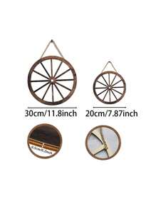 1/3 Pcs Four-Wheeler Decoration Pendant, Wooden Cowboy Party Decoration, Wooden Cart Decoration Of Retro Country Four-Wheeler, Home Decoration Pendant, Suitable For Bar Garage Indoor And Outdoor (Brown, 7.87/11.8 Inches).