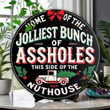 Biển hiệu Jolly Assholes Nuthouse: Trang trí kim loại sắt 8x8 inch cho nhà, bếp, vườn, tường, nhà để xe, văn phòng Lên, xuống, trái và phải các vị trí lỗ khác nhau Giao hàng ngẫu nhiên - Nhiều màu - Xem 4