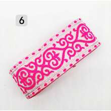 5公分特殊刺繡花邊織帶，適用於衣物、窗簾、帽子、舞台服飾配件DIY - 彩色 - 查看 18