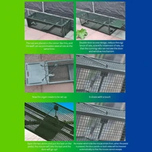 Heavy Duty Rat Traps Double Door Mouse Trap Rat Catcher Humane Live Bait Cage UK - Green - View 8