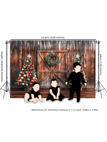 3D Sublimated Fabric Photographic Background Christmas 2.20x1.50 Horizontal - FFF-2194 - Xem 3