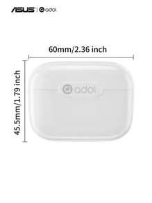 ASUS ASus Wireless Earphones With Mic Charging Bay Headset White Earbuds Long Battery Stereo On-Ear Headphones Touch For IOS/Apple/ Gifts