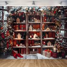 1 tấm vải phông nền chụp ảnh chủ đề giá sách ấm cúng cho ngày sinh nhật đầu tiên, chụp ảnh chân dung trong studio - Nhiều màu - Xem 10