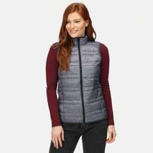 Regatta Chaleco acolchado aislado Firedown DownTouch para mujer/señora (Gris jaspeado/Negro)