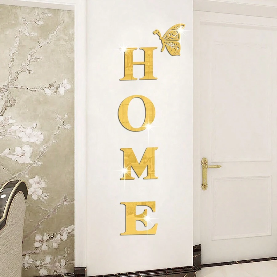5 piezas de pegatinas de espejo acrílico 3D con eslogan, adecuadas para la decoración del pasillo y la entrada, pegatinas, vinilos decorativos para el hogar, artículos de decoración de primavera para refrescar su hogar, pegatinas de decoración de festivales, regalos de cumpleaños, graduación, decoración de pared, decoración de habitación, espejo de pared, espejo para habitación, decoración de baño, decoración de sala de estar