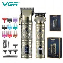 VGR 理发器专业理发器复古金属理发机无绳数字显示男士修剪器 V-670 - 銅色 - 查看 9