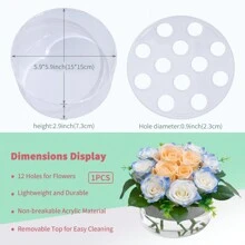 亚克力长方形花瓶 - 长方形花瓶 - 家居装饰婚礼透明花瓶（不含花）