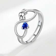 Anillo de cumpleaños de diciembre, símbolo del infinito simple anti-ansiedad rotatorio, de amor eterno, para el Día de San Valentín o compromiso para la novia