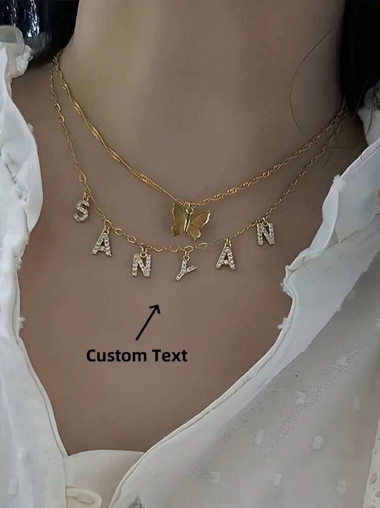 1 pièce Collier personnalisé avec lettre en zircone 26 lettres en or, argent, or rose. Collier en acier inoxydable fait main, style élégant. Pendentif avec lettre personnalisée, cadeau idéal pour les dames pour Thanksgiving, Noël, or rose, mode automne, décontracté, simple, unisexe, hipster, personnalisé, unique. Idéal pour elle, petit ami, petite amie, papa, maman, famille, amis, animaux de compagnie, fils, fille, grands-parents pour les anniversaires, la Saint-Valentin, la fête des mères, les anniversaires, la remise des diplômes, la fête des pères, les mariages, le port quotidien, les fêtes, le bal de promo, colliers de mode personnalisés, automne chic