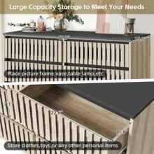 Dresser For Bedroom,Modern Large 6 Drawer Dresser With Metal Leg,Storage Chest Of Drawer,Wood TV Dresser,Dresser Bedroom Furniture,Dresser For Closet (Oak, 6 Drawer)