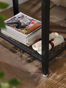 VASAGLE Industrial Side Table, End Table, Bedside Table With Mesh Shelf, Easy Assembly, Narrow And Space Saving In Living Room, Bedroom, Steel, 60 X 30 X 60 Cm, Rustic Brown - Chocolate Brown - View 6