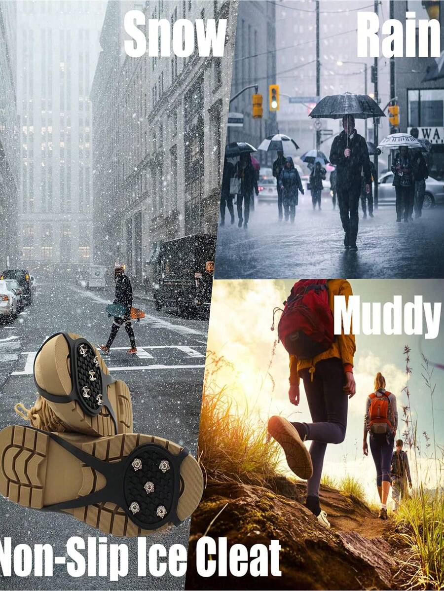 2pcs Outdoor Snow 5Teeth NonSlip Shoe Cover Ice Traction Crampons