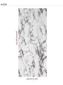 1 Cuộn Giấy dán tường chống thấm nước bằng nhựa PVC vân đá cẩm thạch cho phòng tắm, bàn bếp, mặt bàn bếp Ambry, miếng dán tự dính để trang trí đồ nội thất - Đen và trắng - Xem 8