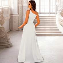 Vestido Largo con Abertura en la Pierna Elegante para Dama - Blanco - Ver 3