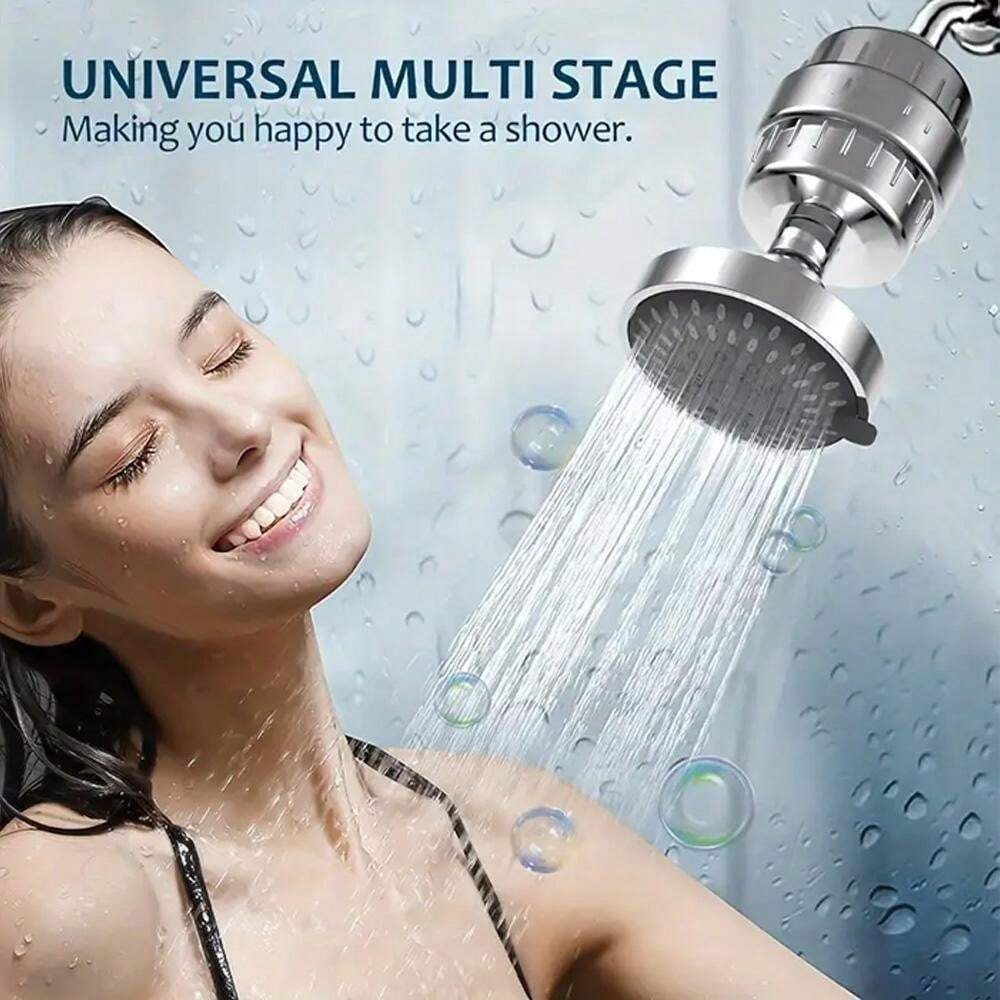 1pc 15 Stage Shower Head Filter With Vitamin C High Output Clean Hard