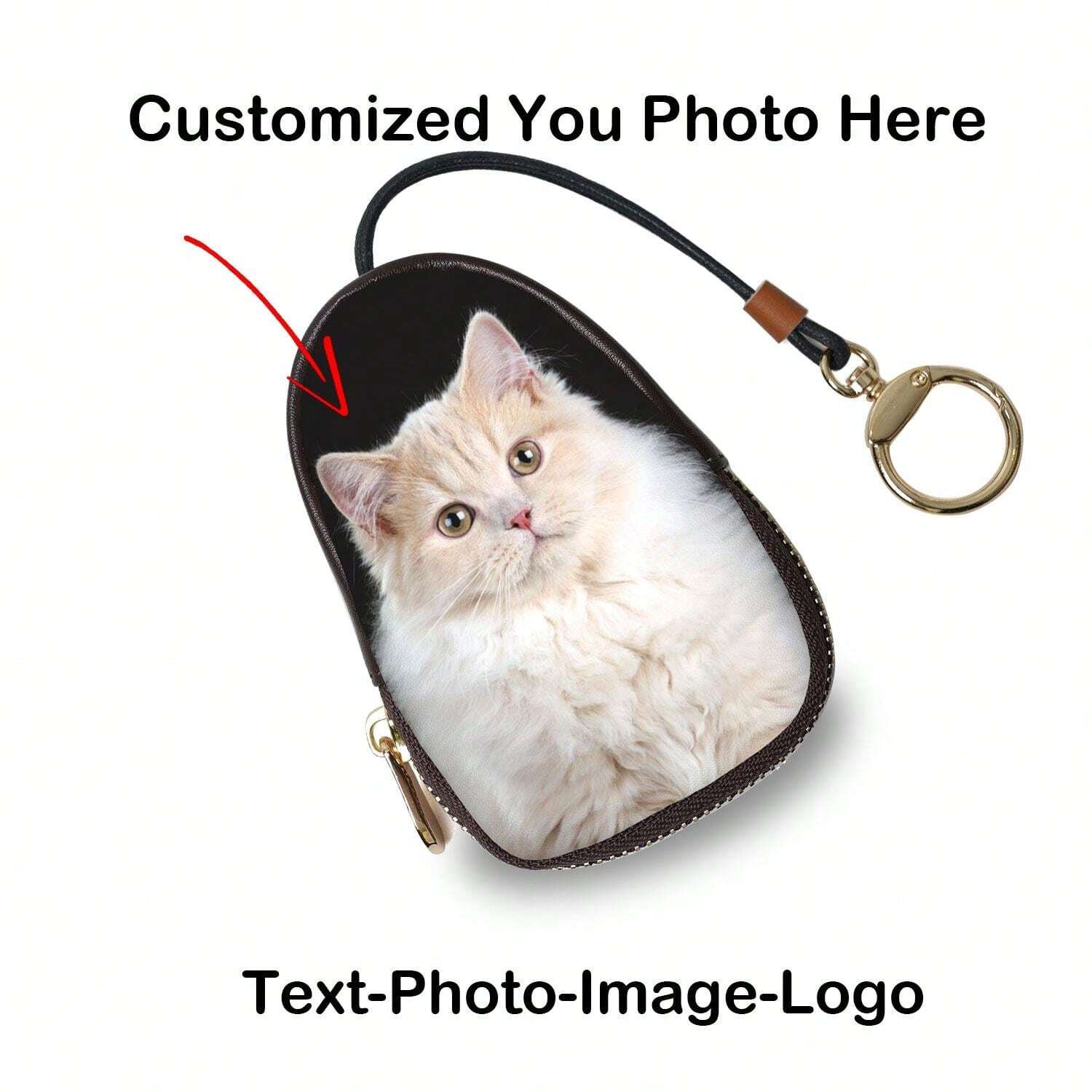 Customized Car Key Bag, Customized Keychain Pouch, PU Leather Coin