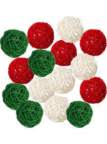 12 quả bóng mây sống động - Quả cầu cành cây mây nhiều màu dùng để trang trí bàn, hoàn hảo cho Giáng sinh, đám cưới, ngày lễ & tiệc tại nhà, trang trí Giáng sinh - Nhiều màu - Xem 8