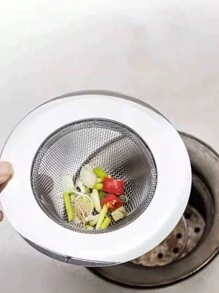 1 pieza/2 piezas Colador para fregadero de cocina, Cesta filtrante de acero inoxidable para drenaje de fregadero, Trampa antiatascamiento para salida de agua de lavabo - Multicolor - Ver 3