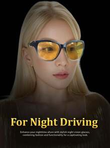 SIPHEW 女士夜间驾驶眼镜，带偏光防眩光黄色镜片夜视眼镜 IF572 时尚基本款，适合毛衣、牛仔裤、运动裤、连帽衫、夹克、连衣裙和长袖衬衫 - 彩色 - 查看 8