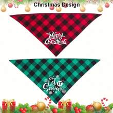 4 件套格子小狗围巾，狗头巾，适合万圣节感恩节圣诞节 - 彩色 - 查看 8