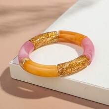 1pc Fashionable Leopard Print Acrylic Curved Adjustable Bracelet, Suitable For Women's Daily Wear - Geometric - View 27